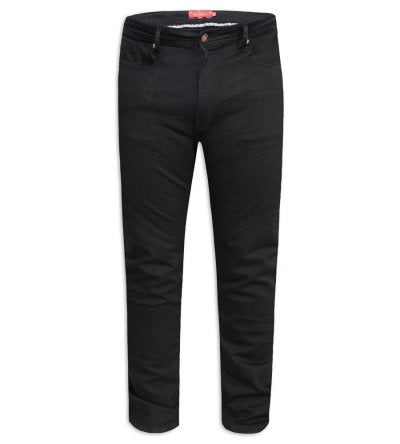 CLAUDE-D555 Tapered Fit Stretch Jeans In Black
