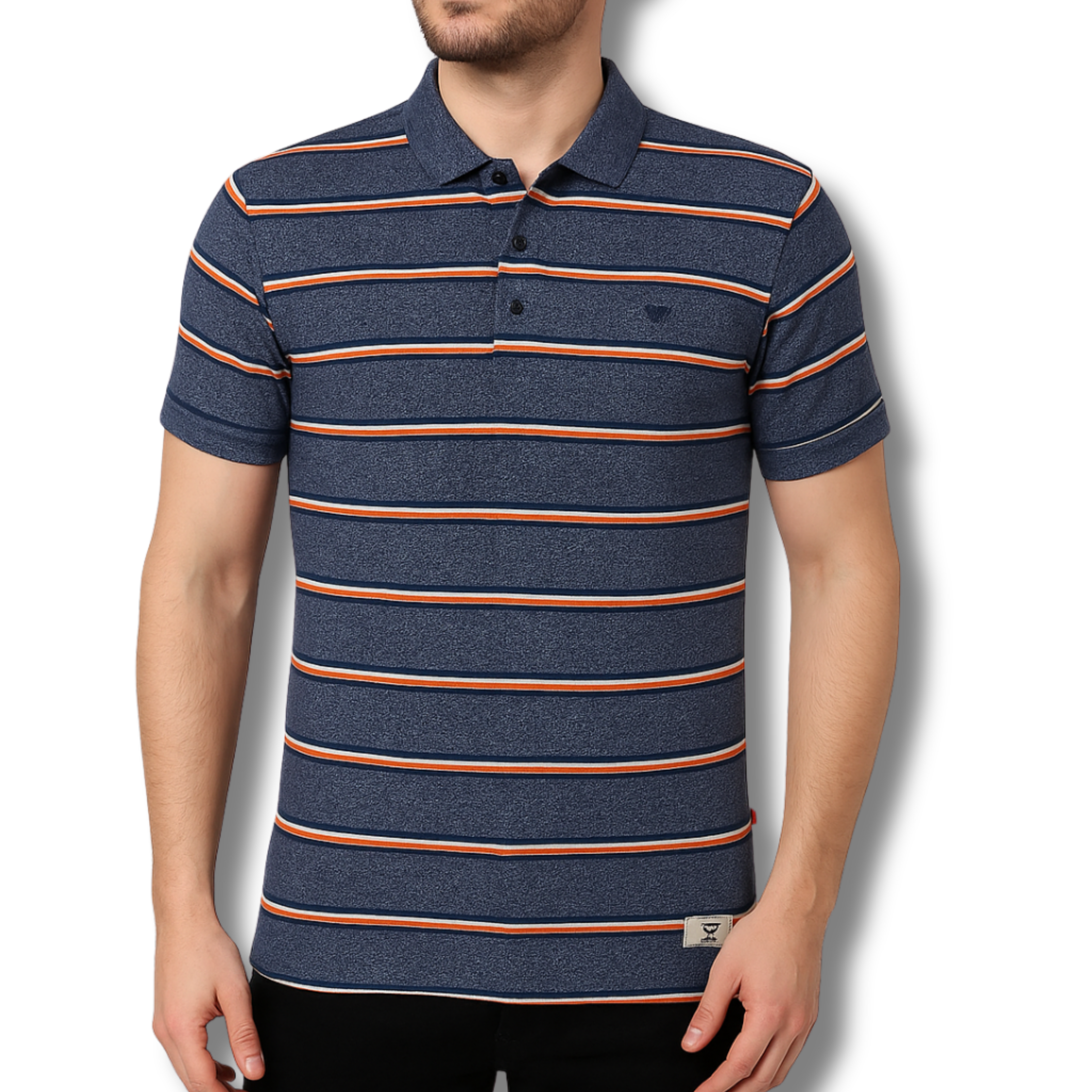 HUMBER-D555 Men’s Striped Polo Shirt – Short Sleeve, Smart Casual, Soft Cotton Blend