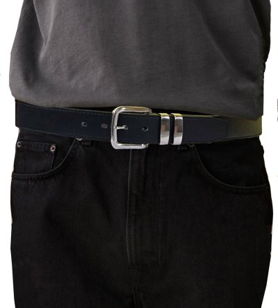 NOAH-D555 Double Metal Loop Fashion Belt 3.8cm Width