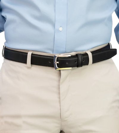 LEWIS-D555 Square Buckle Plain Belt 2.9cm Width