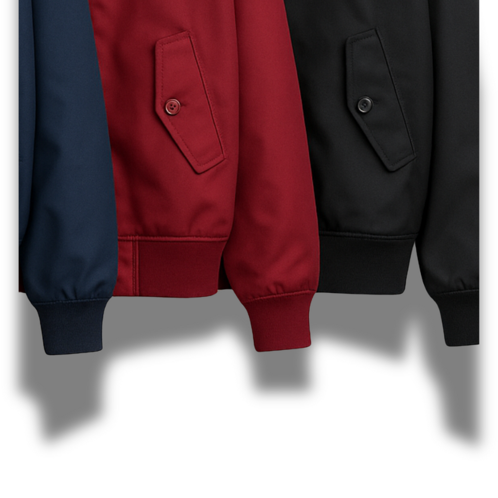 Men’s Classic Harrington Jacket – Tartan Lining, Lightweight Casual Outerwear