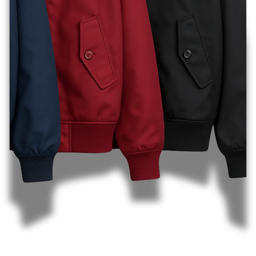 Men’s Classic Harrington Jacket – Tartan Lining, Lightweight Casual Outerwear