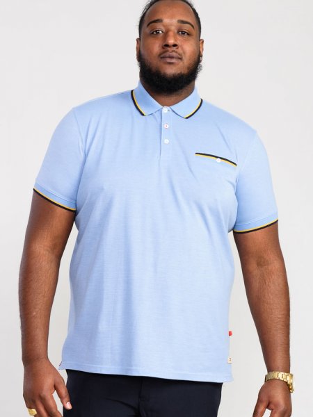 TALBOT-D555 Pique Polo Shirt With Jacquard Collar Cuffs And Pocket Opening