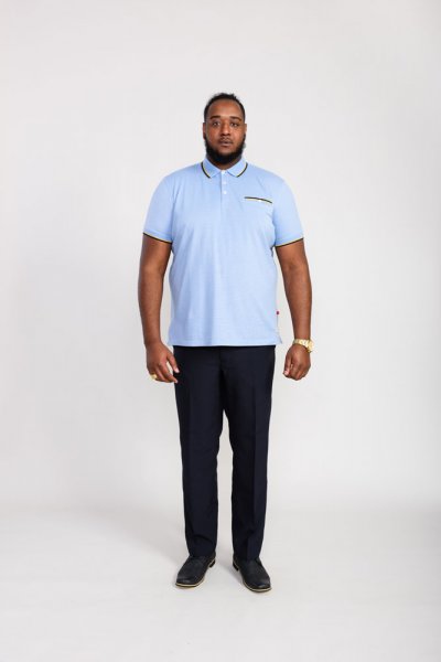 TALBOT-D555 Pique Polo Shirt With Jacquard Collar Cuffs And Pocket Opening