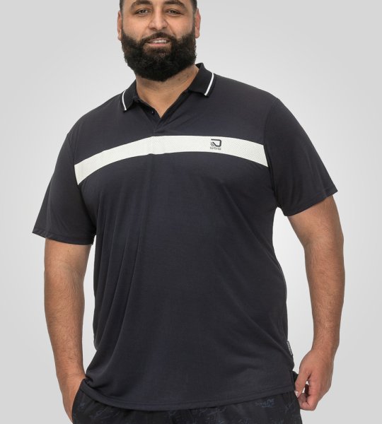 HINCKLEY-D555 Stretch Polo With Printed Chest And Contrast Colour Tipping On Collar
