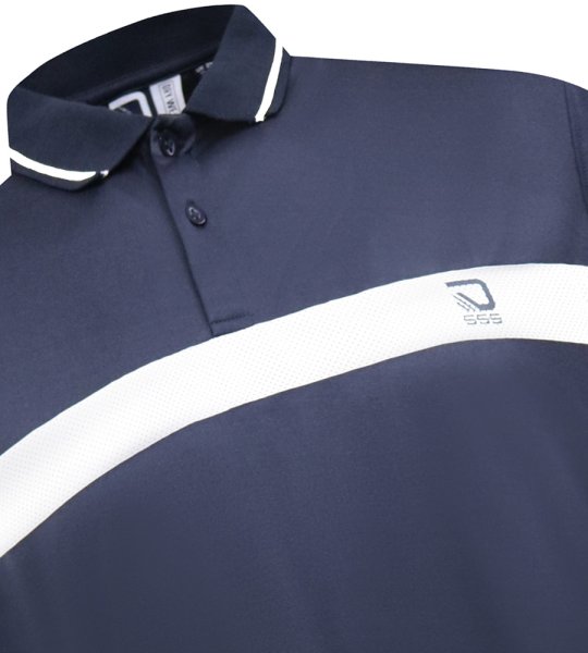 HINCKLEY-D555 Stretch Polo With Printed Chest And Contrast Colour Tipping On Collar
