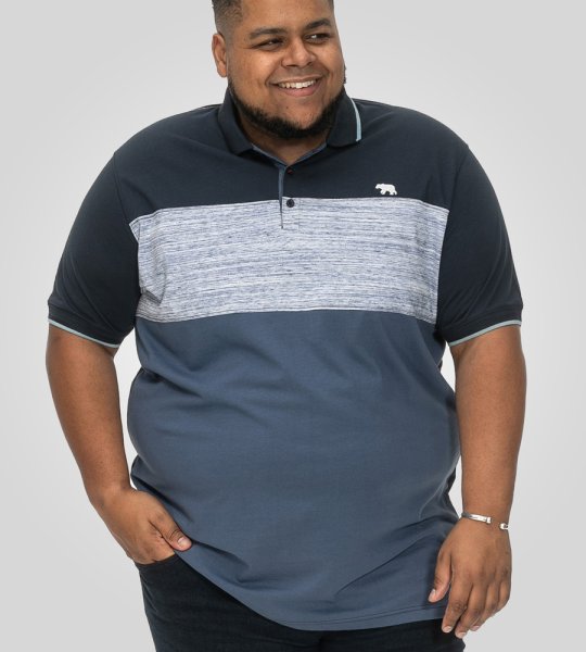 LEEDS-D555 Cut And Sew Polo With Jacquard Collar And Cuffs