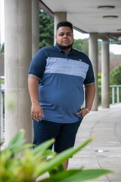 LEEDS-D555 Cut And Sew Polo With Jacquard Collar And Cuffs