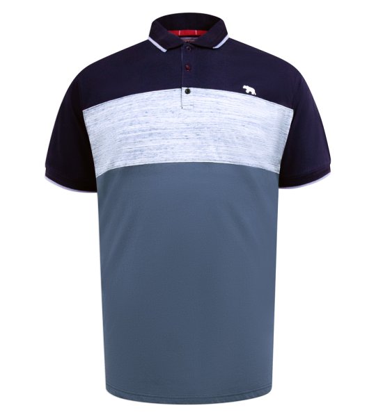 LEEDS-D555 Cut And Sew Polo With Jacquard Collar And Cuffs