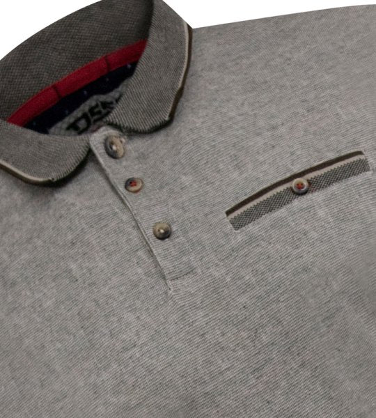 HOLYHEAD-D555 Textured Polo Shirt With Jacquard Collar And Cuffs With Chest Pocket