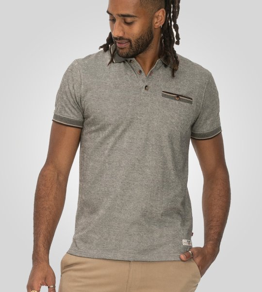 HOLYHEAD-D555 Textured Polo Shirt With Jacquard Collar And Cuffs With Chest Pocket