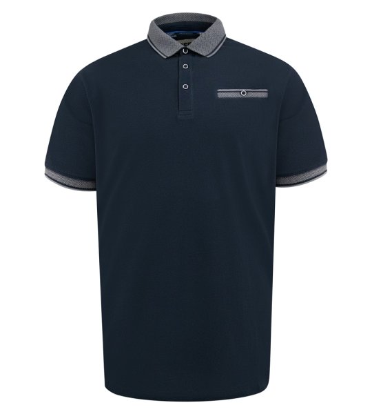 ILKESTON-D555 Jacquard Collar And Cuff Short Sleeve Pique Polo With Chest Pocket