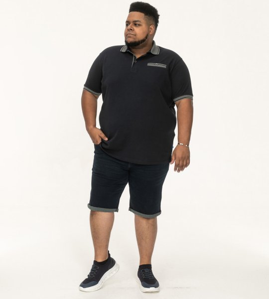 ILKESTON-D555 Jacquard Collar And Cuff Short Sleeve Pique Polo With Chest Pocket