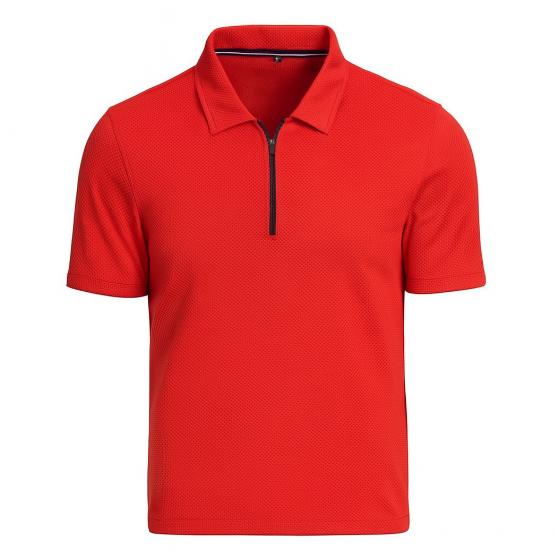 Men’s Performance Polo Shirt – Quick Dry Zip Neck Sports Top
