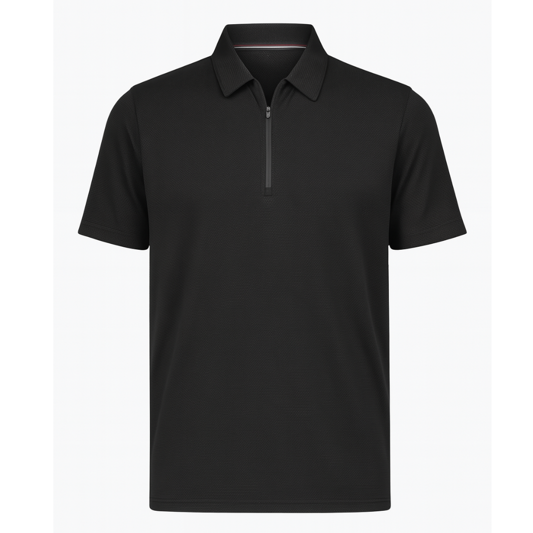 Men’s Performance Polo Shirt – Quick Dry Zip Neck Sports Top