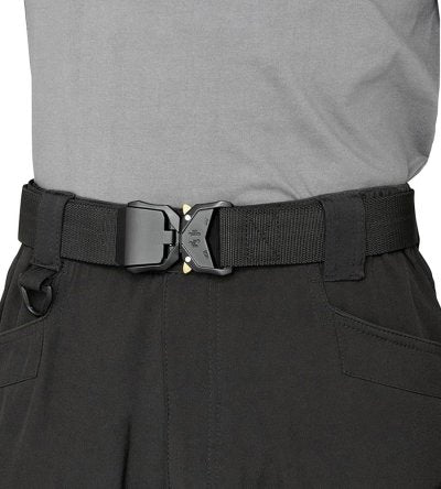 DALE 1-D555 Black Tactical Stretch Webbing Belt With Heavy Duty Quick Release Buckle