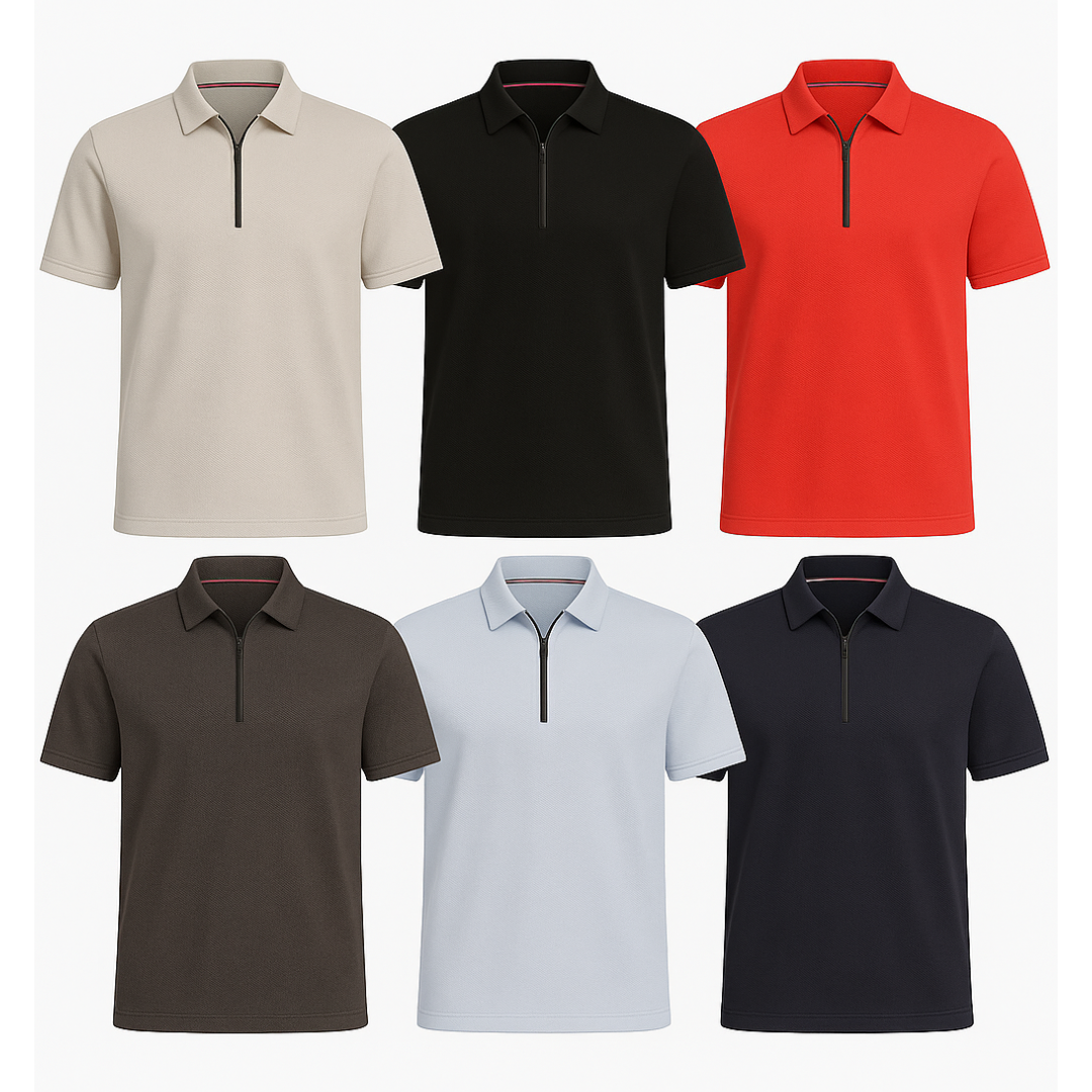 Men’s Performance Polo Shirt – Quick Dry Zip Neck Sports Top