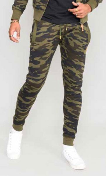 Lambeth LAMBETH-D555 AOP camo Cuffed Jogger With Side Pockets And Embroidery