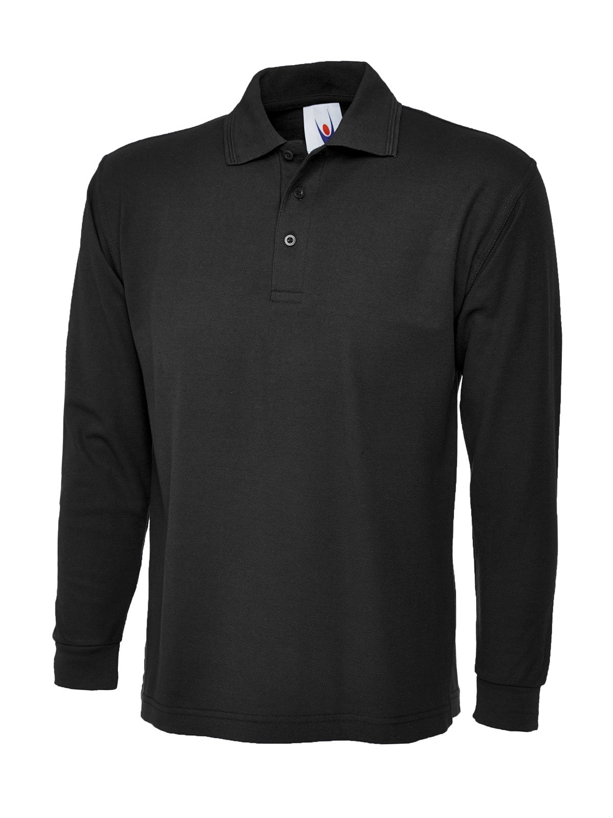 Men’s Long Sleeve Polo Shirt – 50/50 Poly Cotton, Knitted Collar & Plain Cuffs