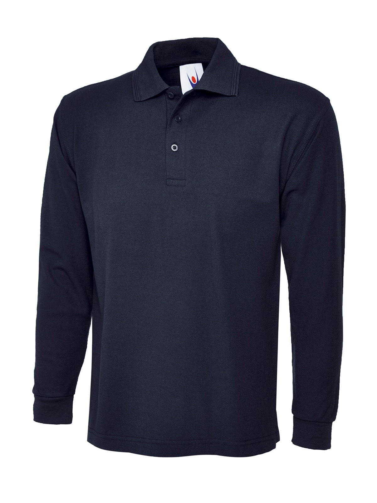 Men’s Long Sleeve Polo Shirt – 50/50 Poly Cotton, Knitted Collar & Plain Cuffs