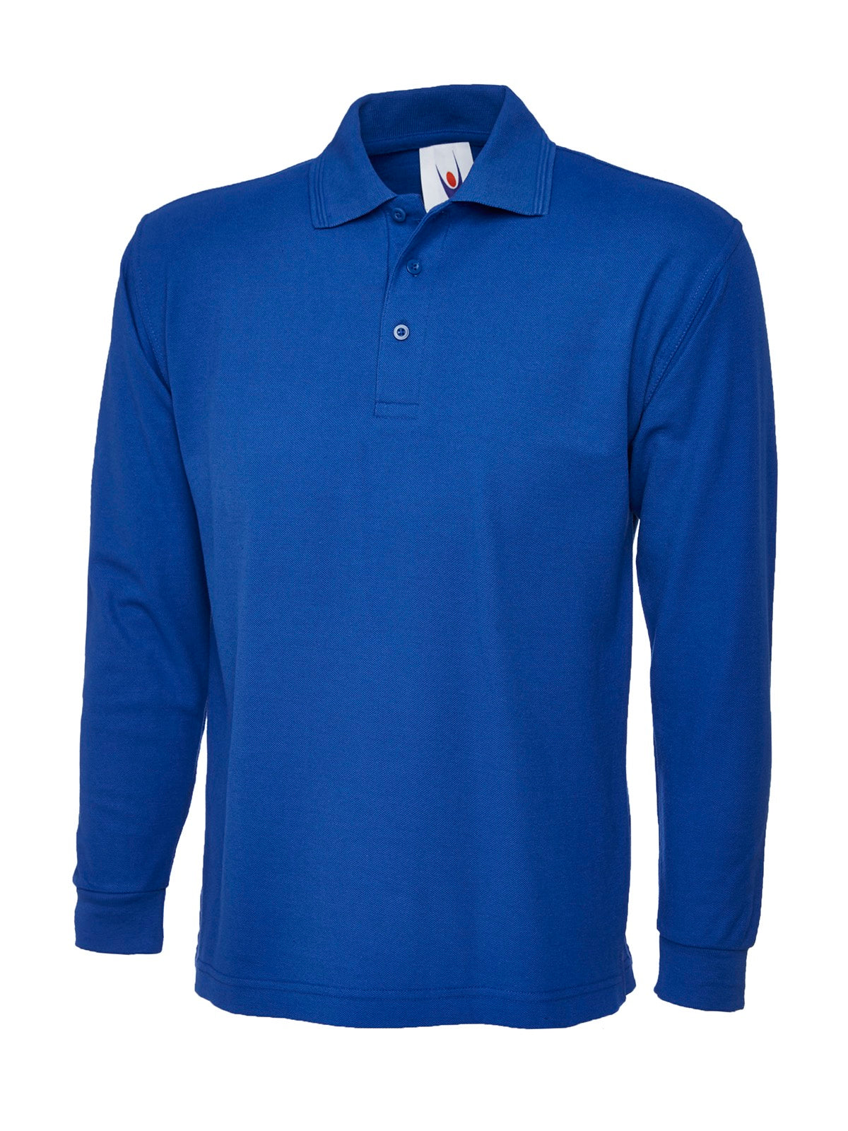 Men’s Long Sleeve Polo Shirt – 50/50 Poly Cotton, Knitted Collar & Plain Cuffs