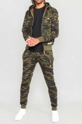 REGENT-D555 AOP Camo Zip Through Hoody