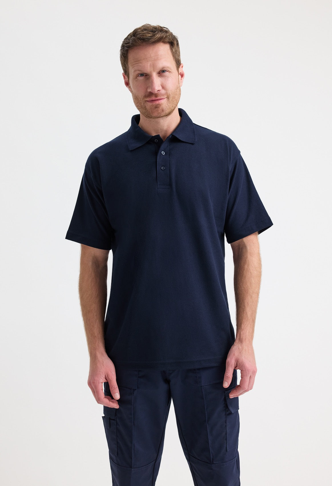 Men’s Classic Polo Shirt –  Poly Cotton, Knitted Collar, Easy Care