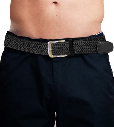SIMON-D555 Stretch Braided Belt - Black | Sizes S-6XL