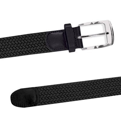 SIMON-D555 Stretch Braided Belt - Black | Sizes S-6XL