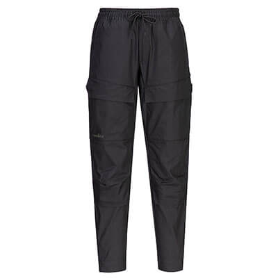 Drawstring Combat Trousers – Slim Fit Ripstop Workwear with Elastic Waist & Multiple Pockets-KX345