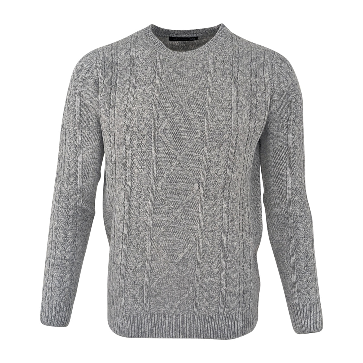 ONZIZO Men's Cable Knit Ajra Jumper - Crew Neck Pullover