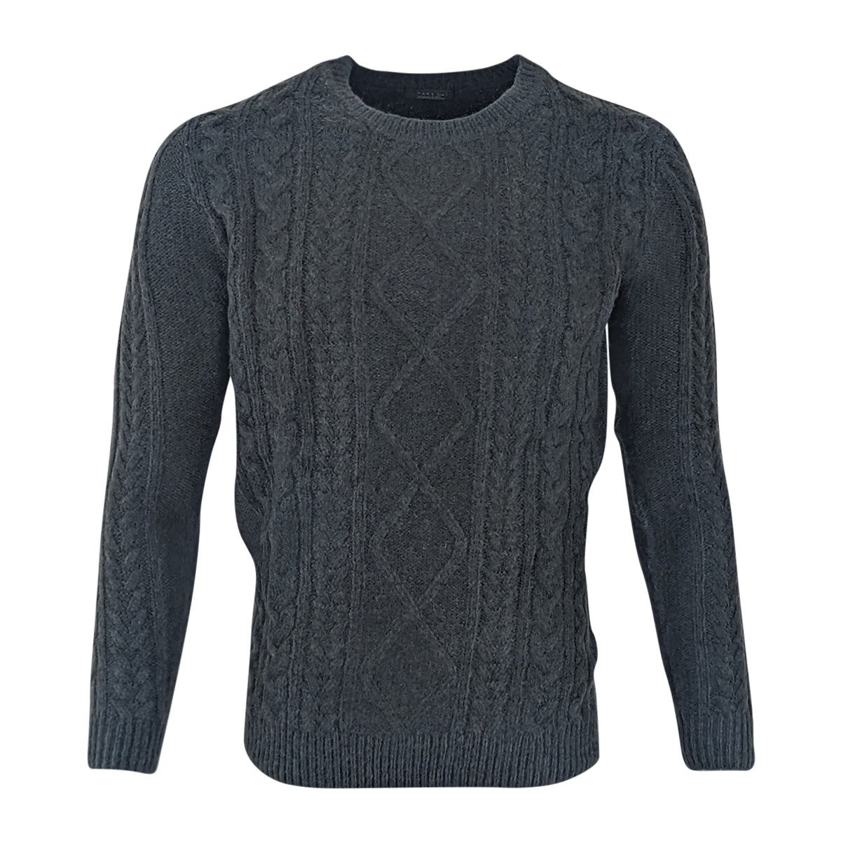 ONZIZO Men's Cable Knit Ajra Jumper - Crew Neck Pullover