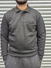 men's Pullover Sweatshirt collared neck chest pocket