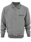 men's Pullover Sweatshirt collared neck chest pocket
