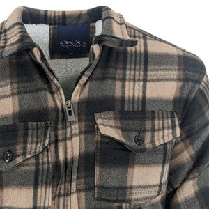 Male Padded-Shirts Quilted Fleece Lumberjack Shirt Top Coats Jackets