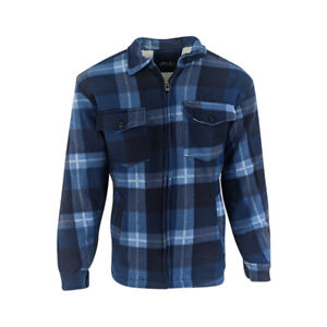 Male Padded-Shirts Quilted Fleece Lumberjack Shirt Top Coats Jackets