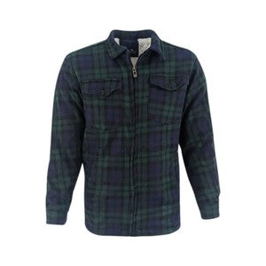 Male Padded-Shirts Quilted Fleece Lumberjack Shirt Top Coats Jackets