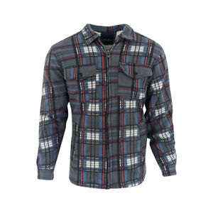 Male Padded-Shirts Quilted Fleece Lumberjack Shirt Top Coats Jackets