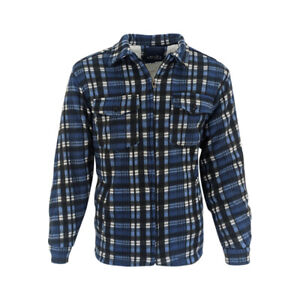 Male Padded-Shirts Quilted Fleece Lumberjack Shirt Top Coats Jackets