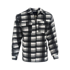 Male Padded-Shirts Quilted Fleece Lumberjack Shirt Top Coats Jackets