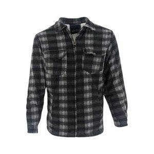 Male Padded-Shirts Quilted Fleece Lumberjack Shirt Top Coats Jackets