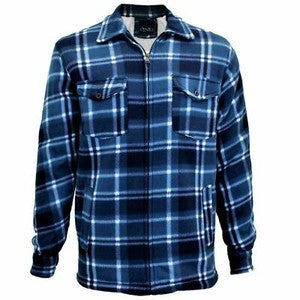 Male Padded-Shirts Quilted Fleece Lumberjack Shirt Top Coats Jackets