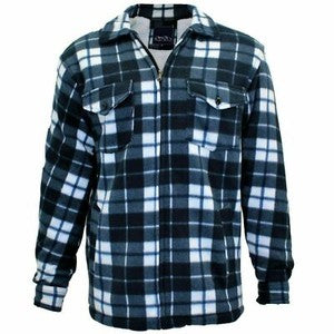 Male Padded-Shirts Quilted Fleece Lumberjack Shirt Top Coats Jackets