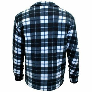 Male Padded-Shirts Quilted Fleece Lumberjack Shirt Top Coats Jackets