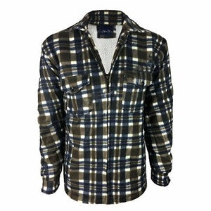 Male Padded-Shirts Quilted Fleece Lumberjack Shirt Top Coats Jackets