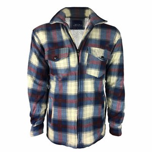Male Padded-Shirts Quilted Fleece Lumberjack Shirt Top Coats Jackets