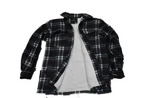 Male Padded-Shirts Quilted Fleece Lumberjack Shirt Top Coats Jackets