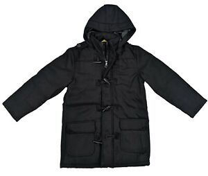 Kids plain black Casual smart Mid length Coat