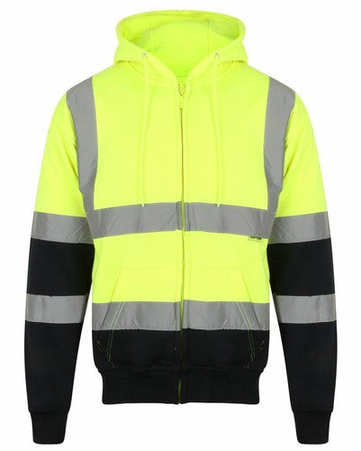 Men's Hi-Viz reflective zipper hooded hoodie's
