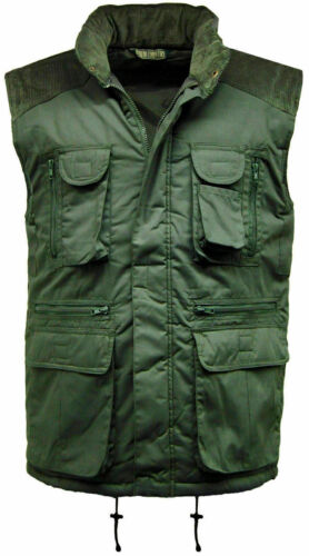 Men's corduroy Body Warmer Multi Pocket Heavy Padded Lined Fleece Sleeveless